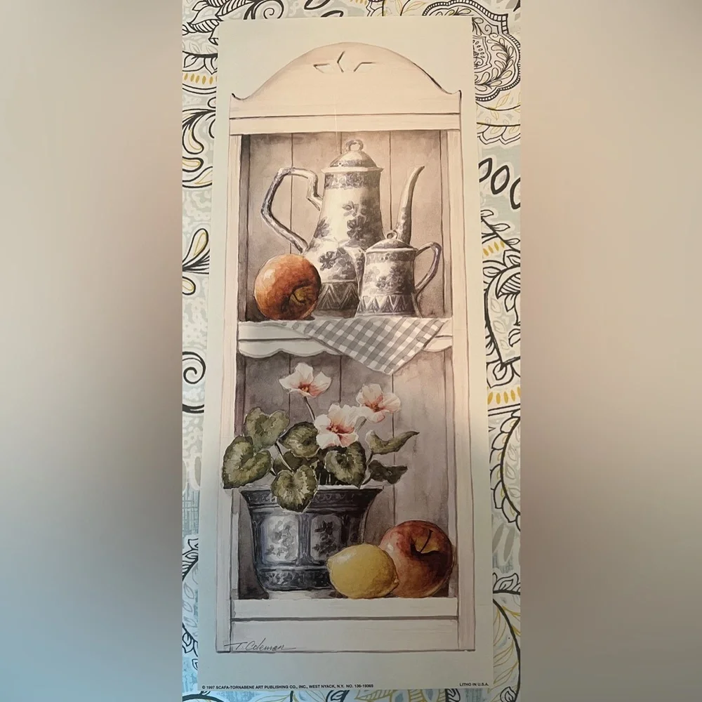 Shabby Chic Floral and Fruit Wall Art Prints